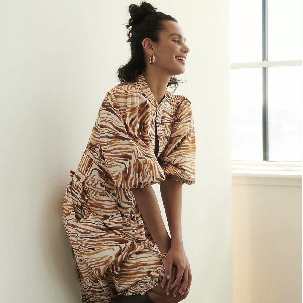 Anthropologie honey puff sleeve dress